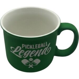 Eccolo Pickleball Legend Coffee Mug Green Matte Ceramic Sports Gift Hand Wash